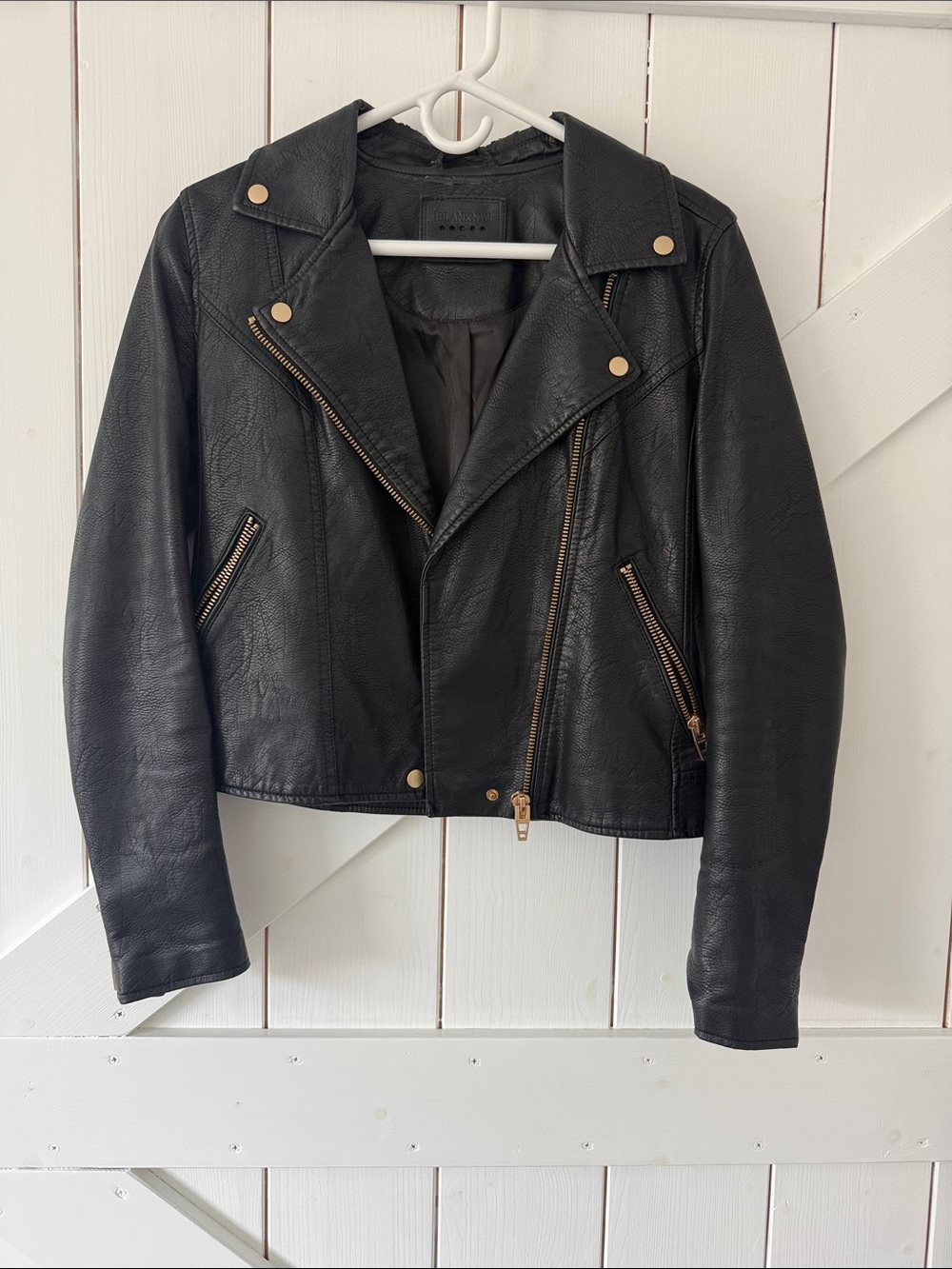 Blank size S Black Faux Leather Moto Jacket - Women